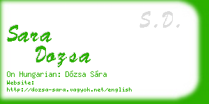 sara dozsa business card