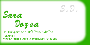 sara dozsa business card